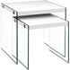 Cortland 20 X 20 inch White and Clear Nesting Table, 2-Piece Set