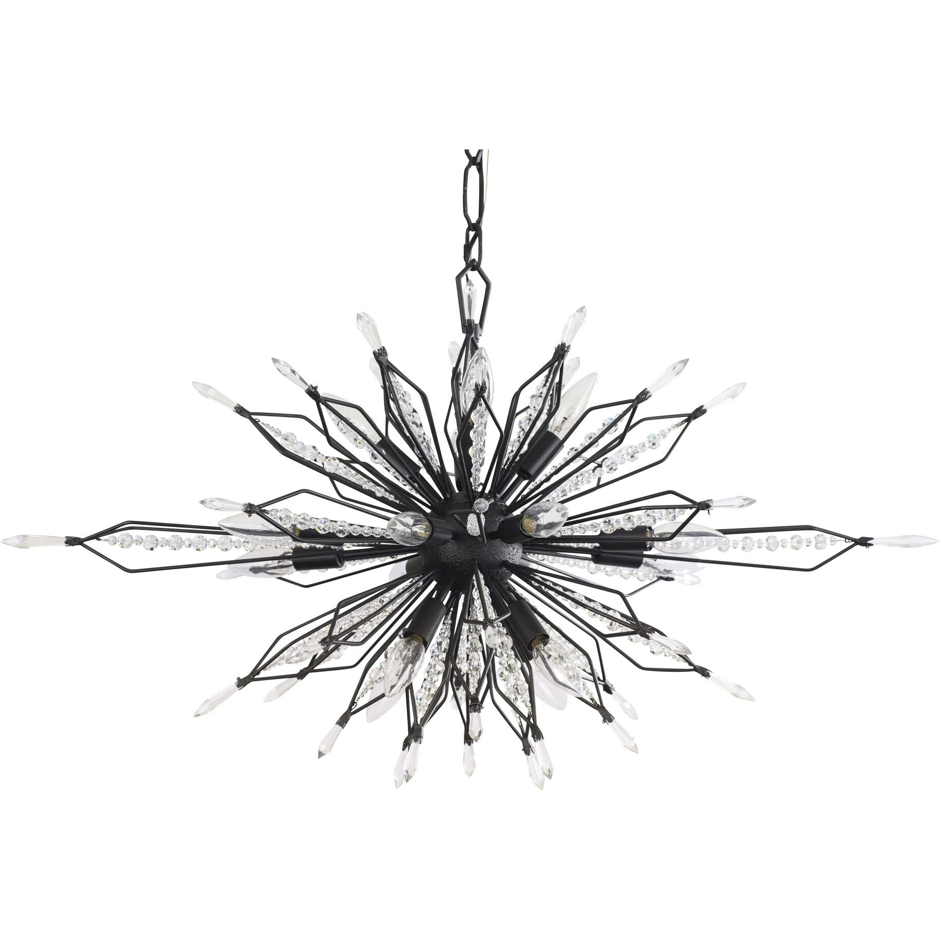 Orbital 16 Light 36 inch Carbon Linear Pendant Ceiling Light