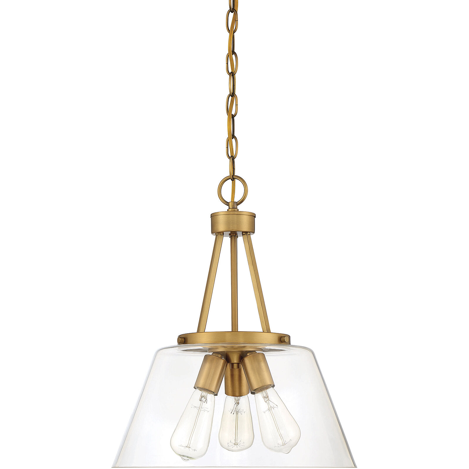 Calhoun 3 Light 15 inch Warm Brass Pendant Ceiling Light, Essentials