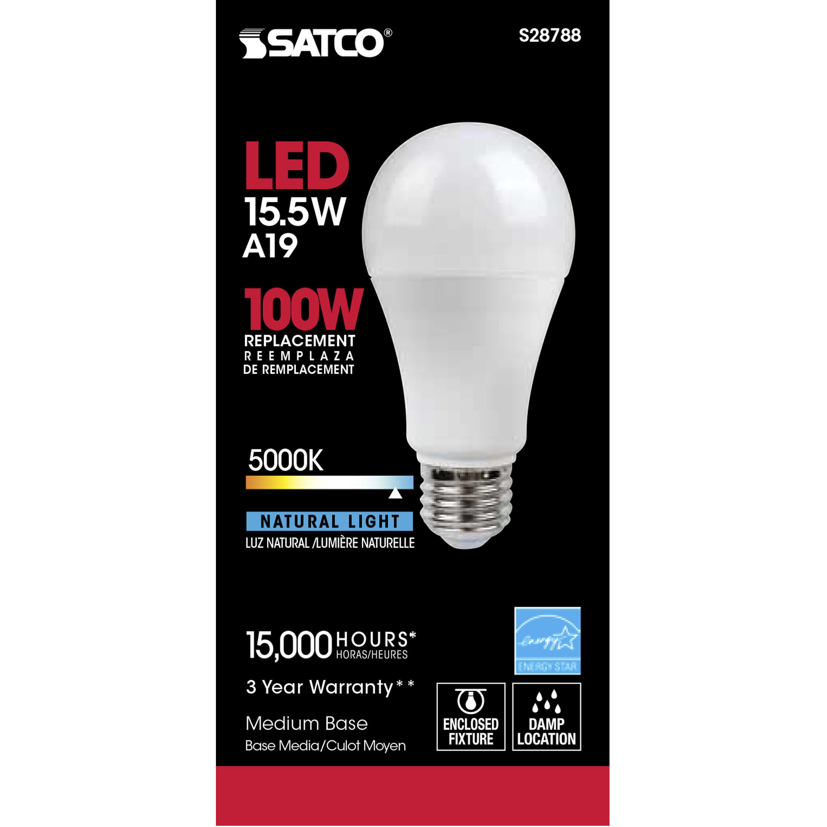 Lumos LED A19 Medium E26 15.5 watt 120V 5000K Light Bulb, Type A