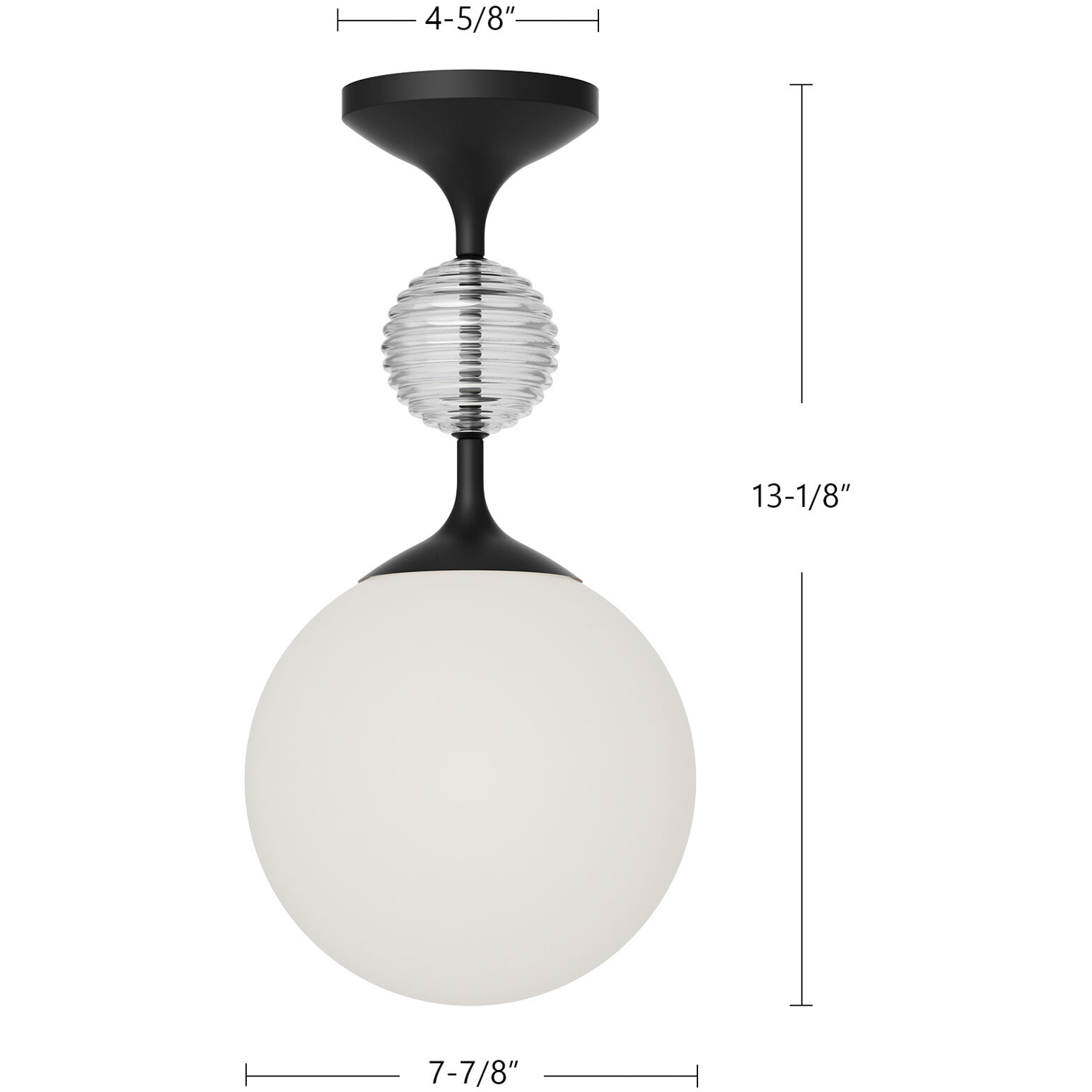 Alora Mood Celia 1 Light 7.88 inch Matte Black/Opal Glass Semi-Flush Mount Ceiling Light