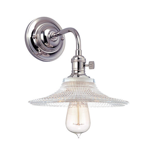 Heirloom 1 Light 9 inch Polished Nickel Wall Sconce Wall Light in Ribbed Clear Glass, GS6, No