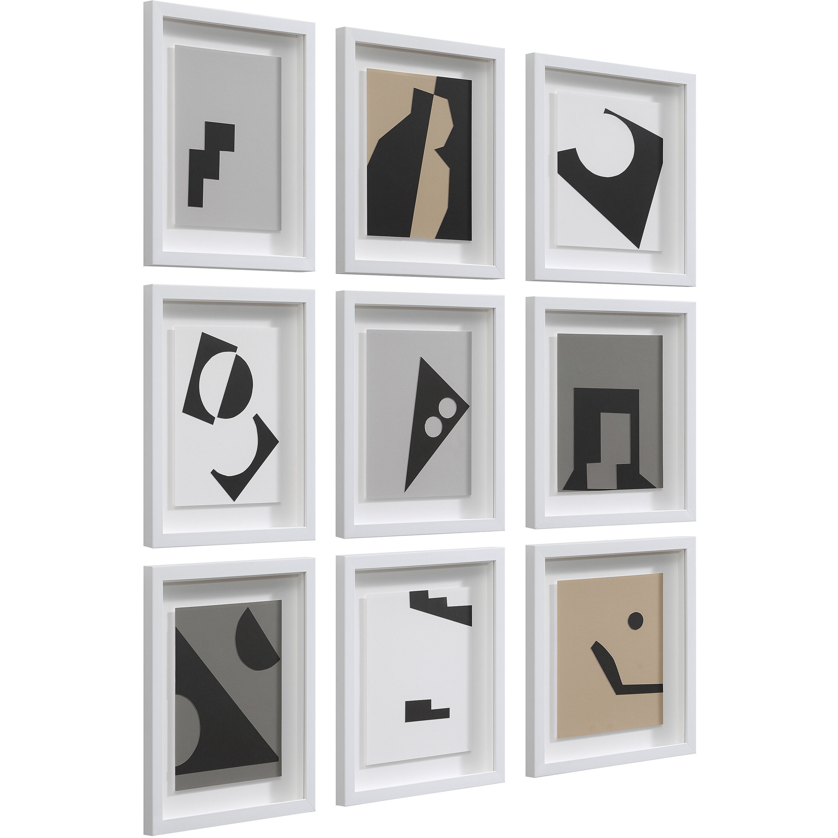 Ostra Black Wall Decor, Set of 9
