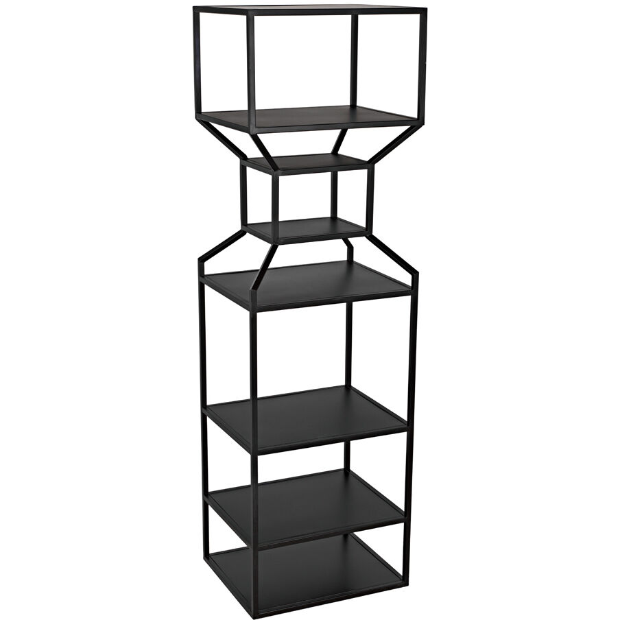 Downtown A Matte Black Bookcase