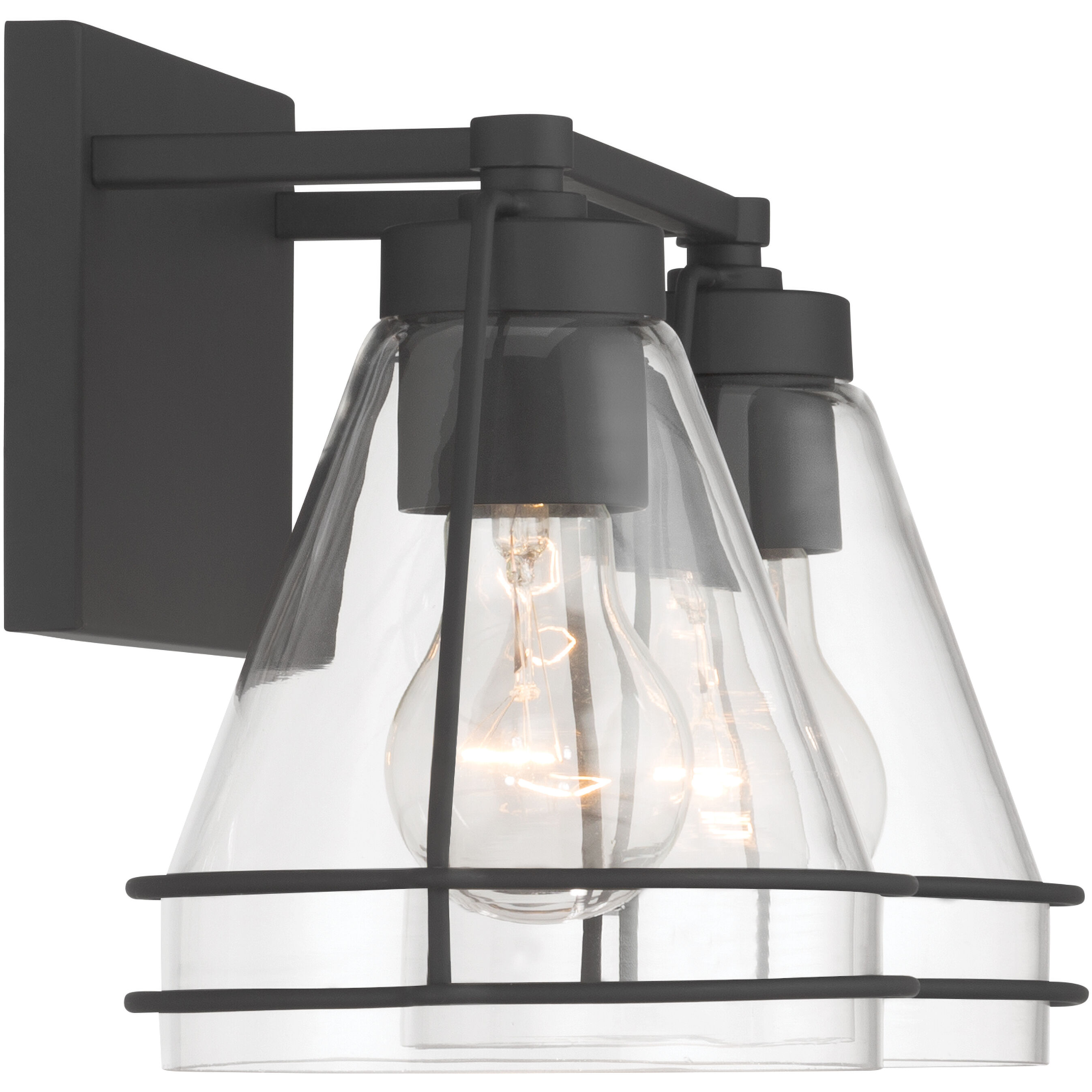 Lorenth 2 Light 15.5 inch Dark Matte Black Vanity Wall Light