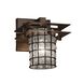 Wire Glass LED 6.5 inch Polished Chrome Wall Sconce Wall Light in 700 Lm LED, Swirl with Clear Bubbles, Cylinder with Flat Rim, Metropolis
