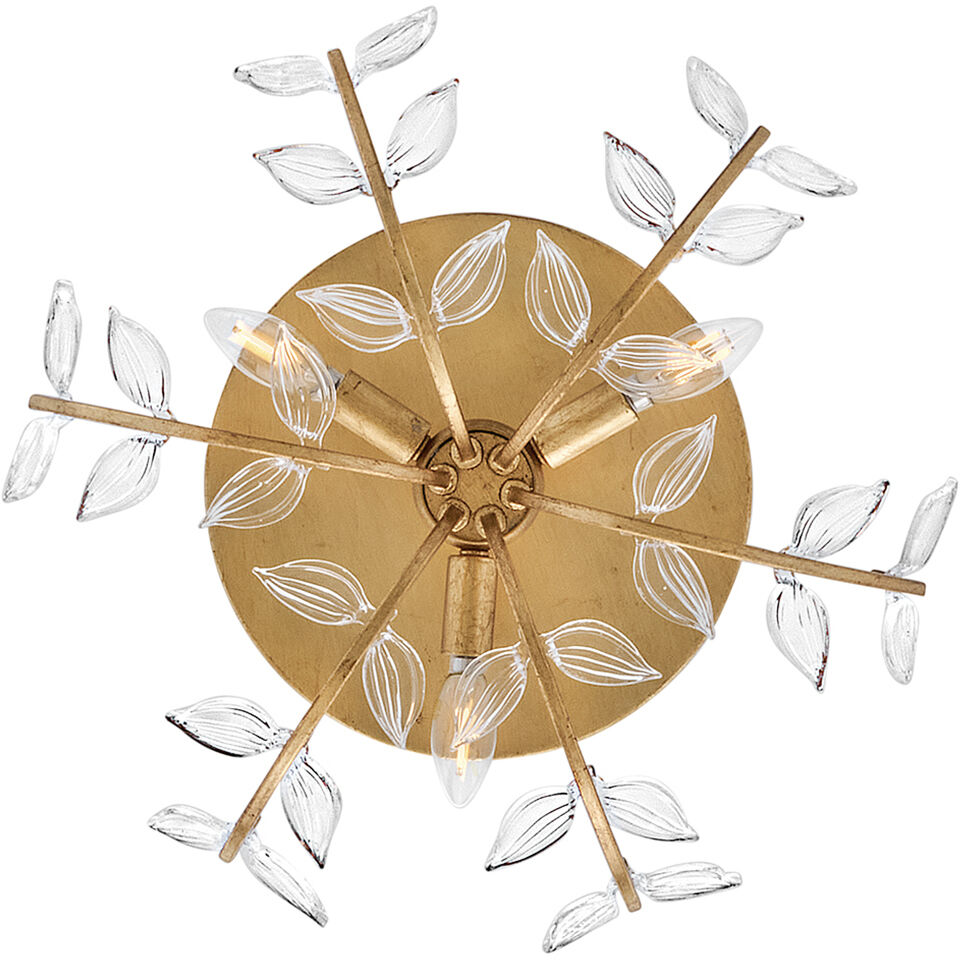 Aliso 3 Light 20 inch Distressed Brass Semi-flush Mount Ceiling Light