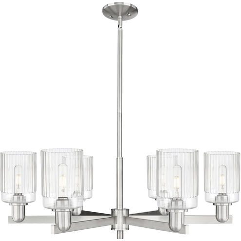 Arcadia Hadley 6 Light 34 inch Satin Nickel Chandelier Ceiling Light