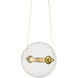 Otto LED 16.1 inch Black with Brass Accents Mini Pendant Ceiling Light, Sphere