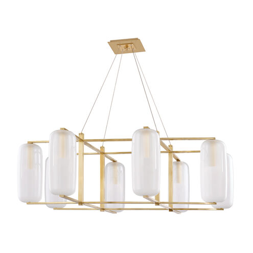 Pebble 8 Light 48 inch Aged Brass Chandelier Ceiling Light