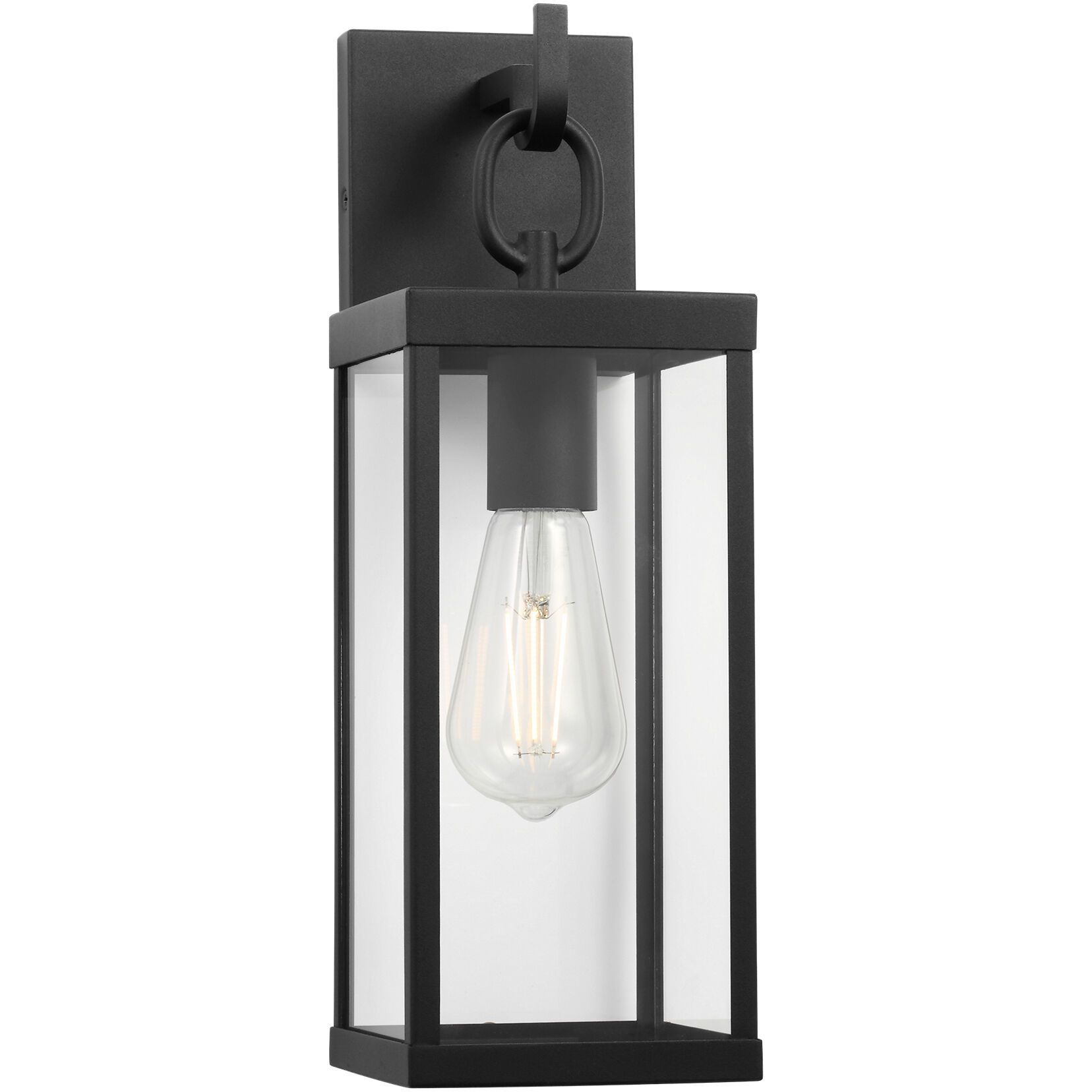 Rox 1 Light Textured Black Outdoor Wall Lantern in Incandescent
