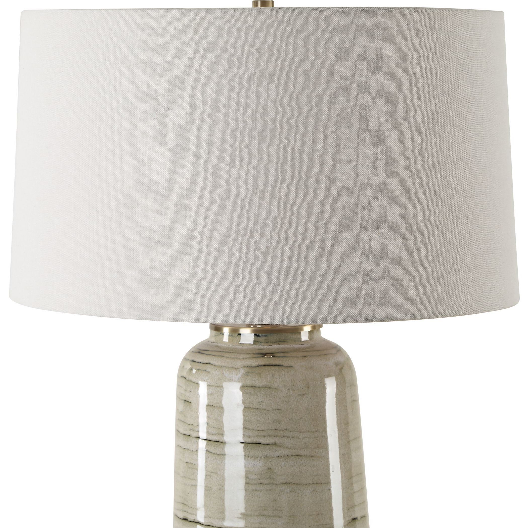 Strata 26.25 inch 150.00 watt Greenish Tan Glaze and Antique Brass Table Lamp Portable Light