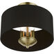 Huntington 3 Light 12 inch Antique Brass Semi-Flush Mount Ceiling Light