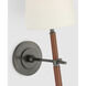 Thomas O'Brien Bryant2 LED 6.5 inch Bronze and Saddle Leather Wrapped Tail Sconce Wall Light, Large