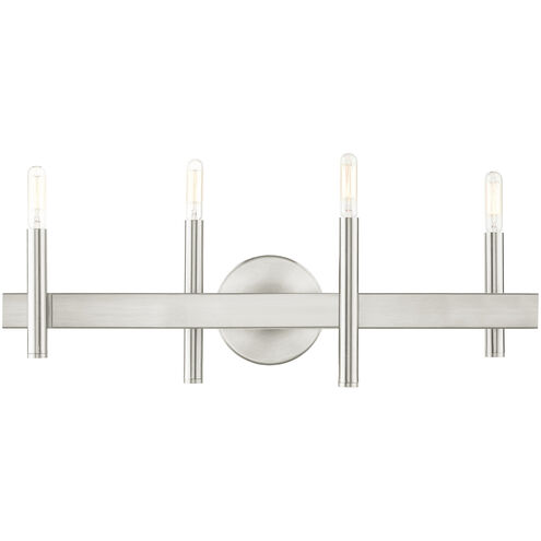 Denmark 4 Light 24 inch Brushed Nickel with Bronze Accents Vanity Sconce Wall Light
