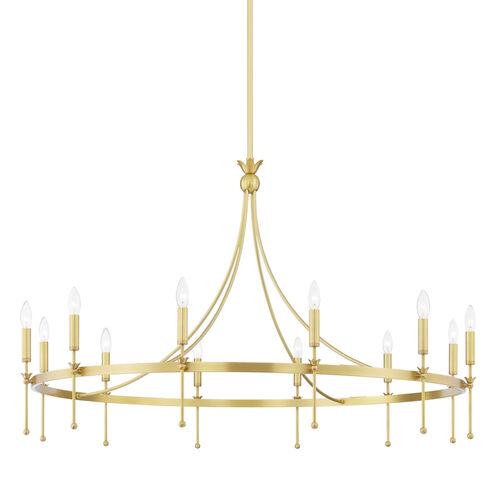 Gates 12 Light 50.5 inch Aged Brass Chandelier Ceiling Light