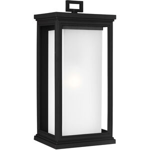 Terni 1 Light 18 inch Textured Black Outdoor Wall Lantern, White Opal Glass