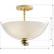 Elowen 3 Light 15 inch Legacy Brass Semi-Flush Mount Ceiling Light