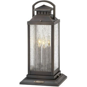 Heritage Revere LED 20 inch Blackened Brass Outdoor Pier Mount Lantern, Low Voltage