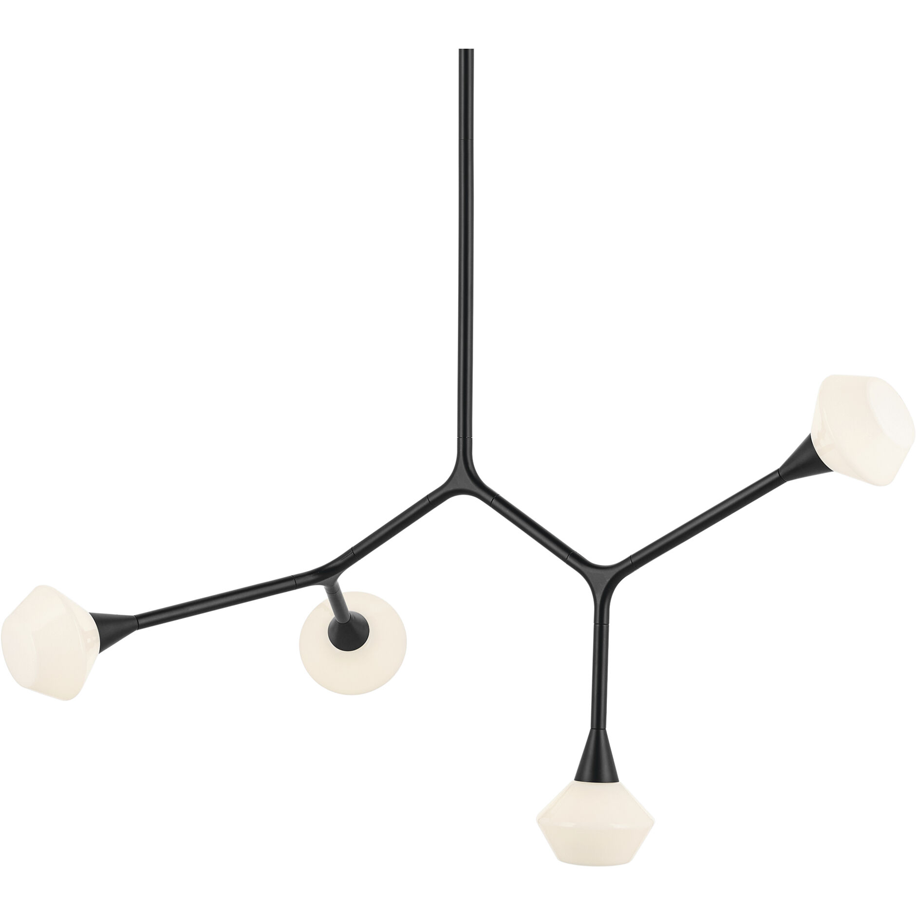 Cassius 4 Light 5.25 inch Black Chandelier Ceiling Light, Convertible
