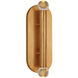 Kelly Wearstler Rousseau LED 4.25 inch Antique-Burnished Brass Vanity Sconce Wall Light in Clear Glass, Large