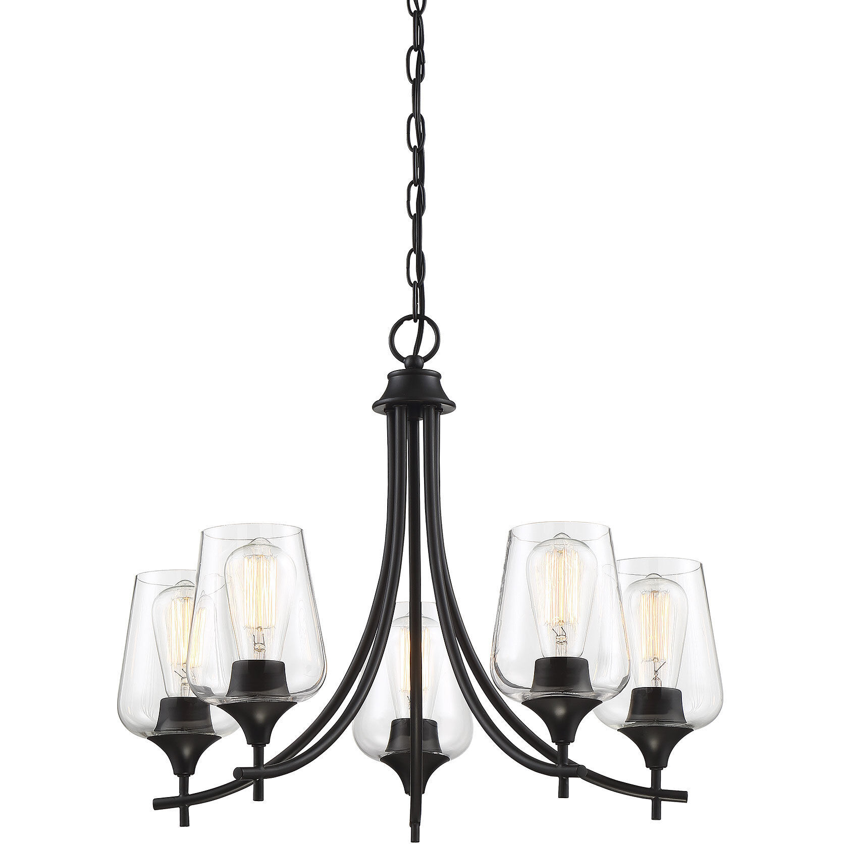 Octave 5 Light 23 inch Black Chandelier Ceiling Light, Essentials