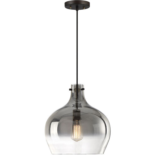 Industrial 1 Light 12.75 inch Oil Rubbed Bronze Pendant Ceiling Light