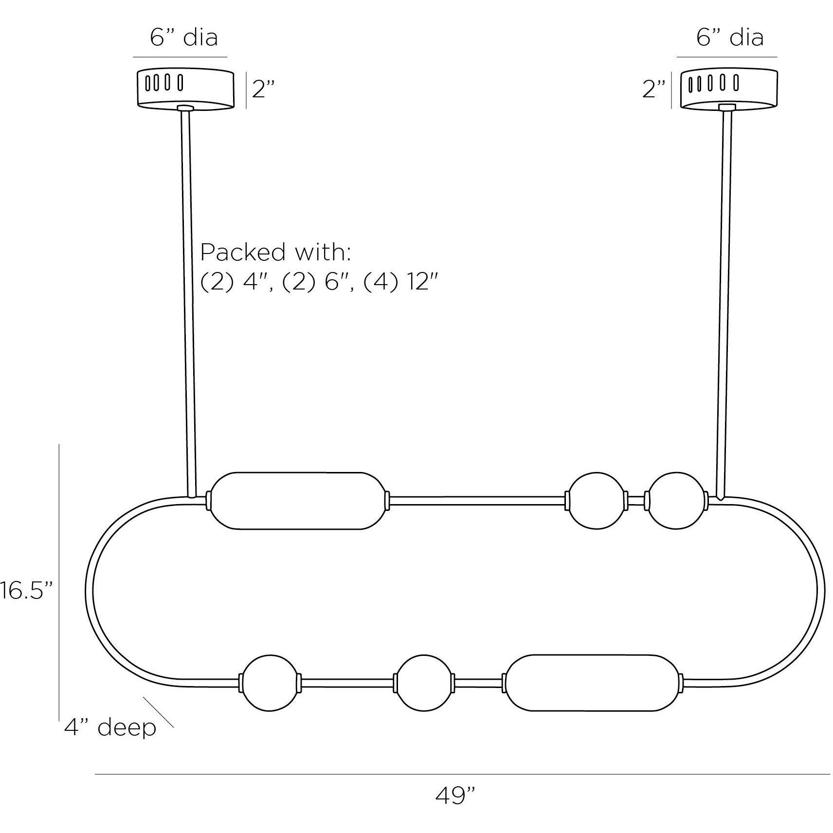 Tenzin 1 Light 49 inch English Bronze Linear Chandelier Ceiling Light