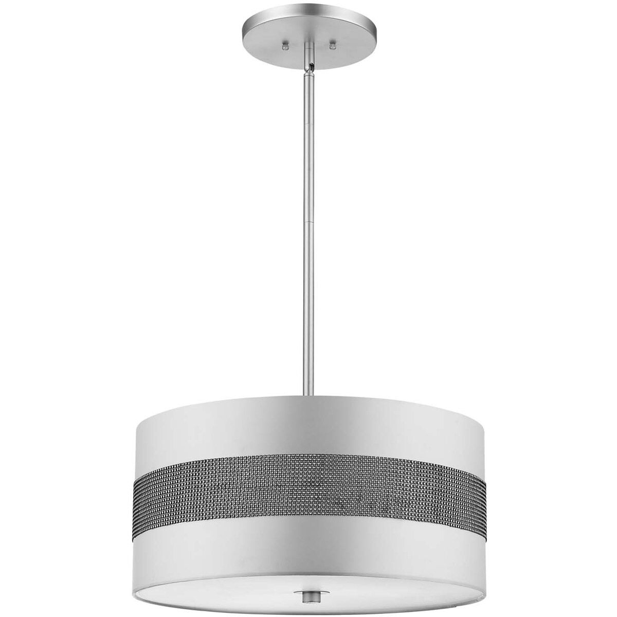 Harmony 3 Light 19 inch Metallic Silver Pendant/Semi-Flush Ceiling Light