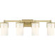 Froselle 4 Light 30.5 inch Vintage Brass Bathroom Vanity Light Wall Light