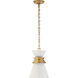 Chapman & Myers Alborg 1 Light 10 inch Antique-Burnished Brass Stacked Pendant Ceiling Light in Matte White, Small