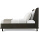 Repose Charcoal Oak US Queen Bed, Wooden, Upholstered