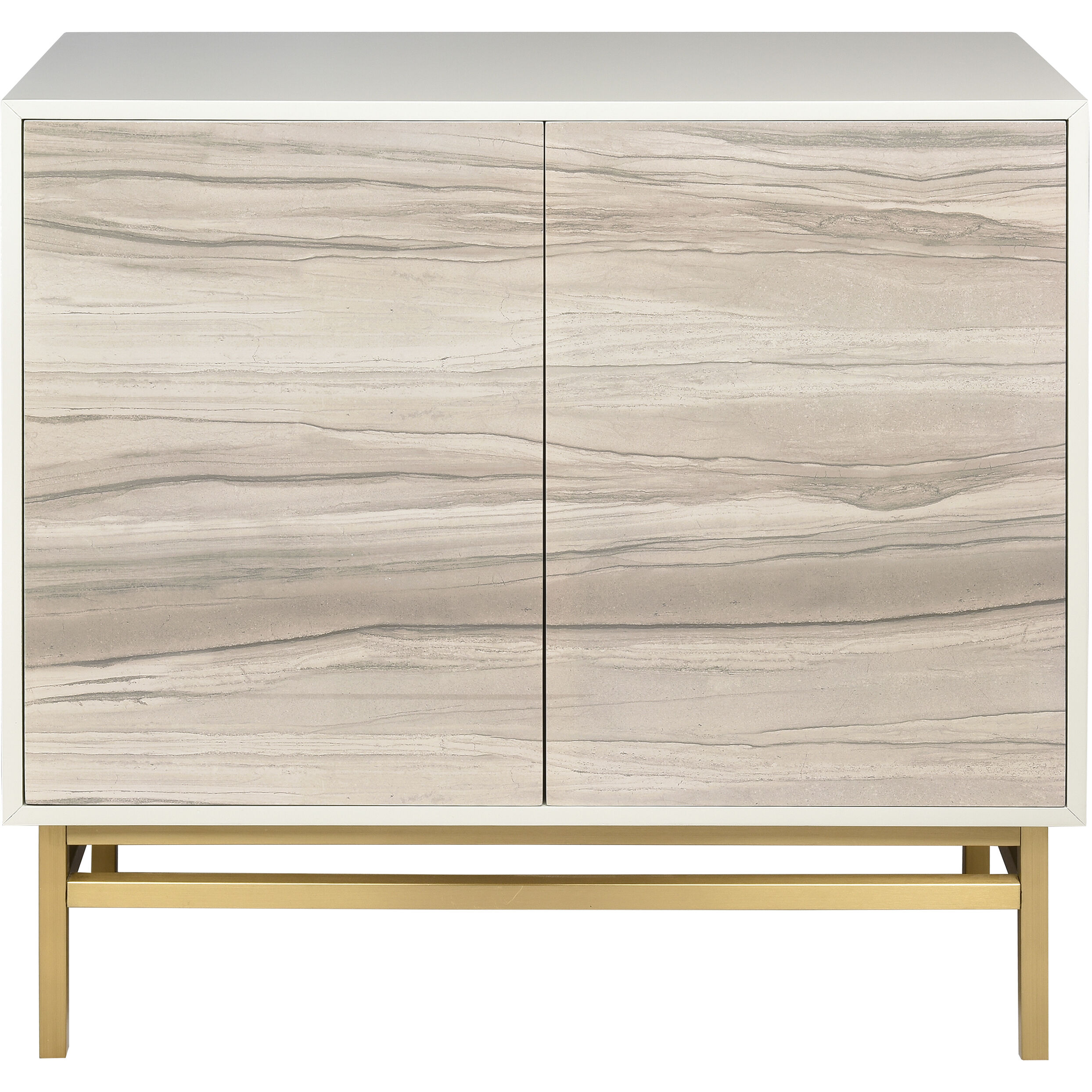 Reynolds White with Almond and Brass Cabinet