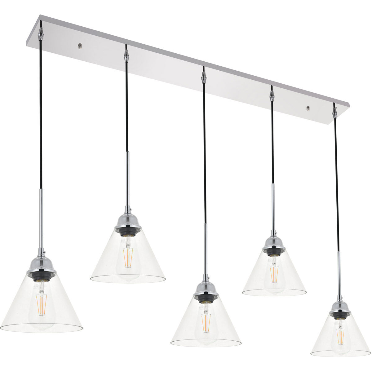 Histoire 5 Light 47 inch Chrome Pendant Ceiling Light