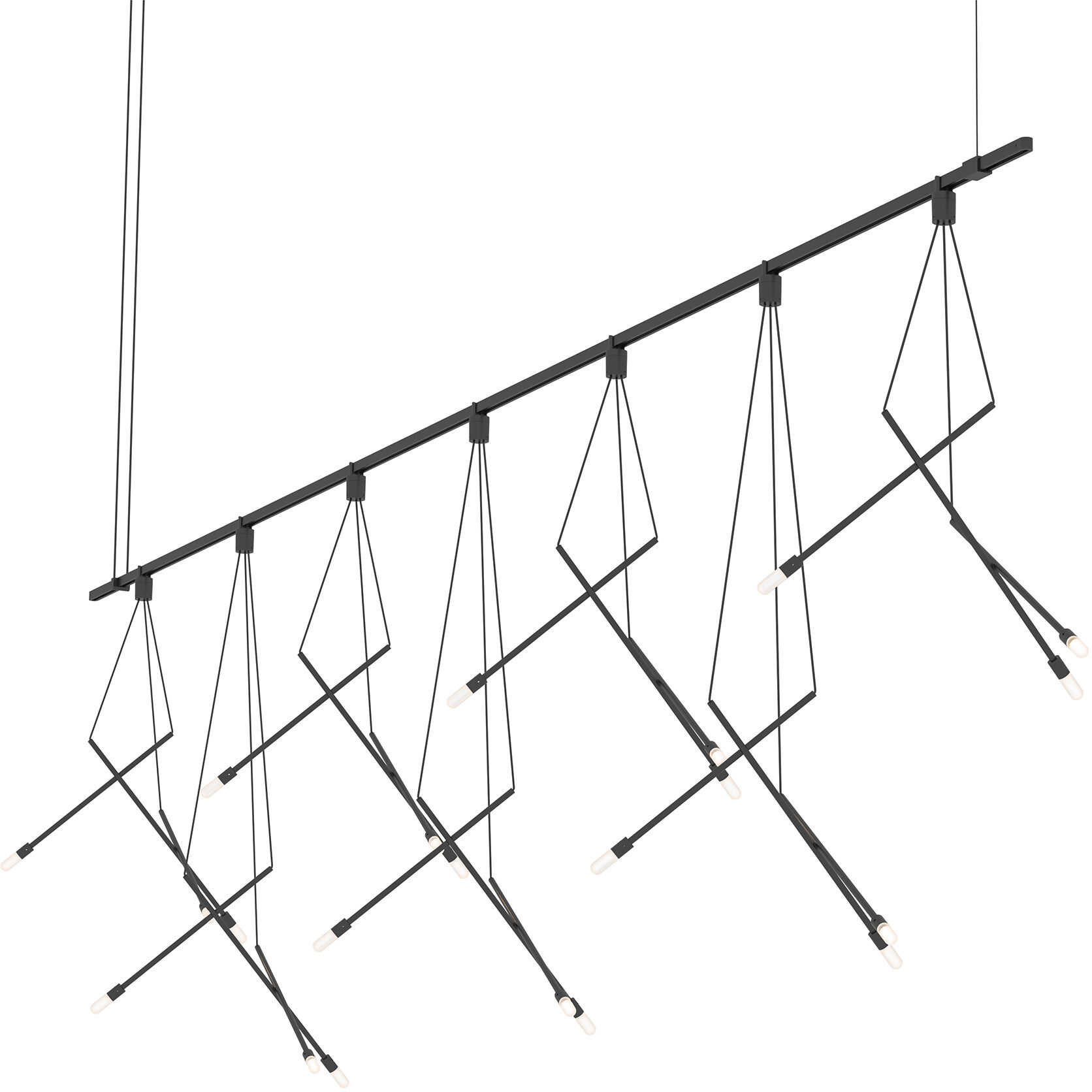 Suspenders LED 97 inch Satin Black Suspension Ceiling Light