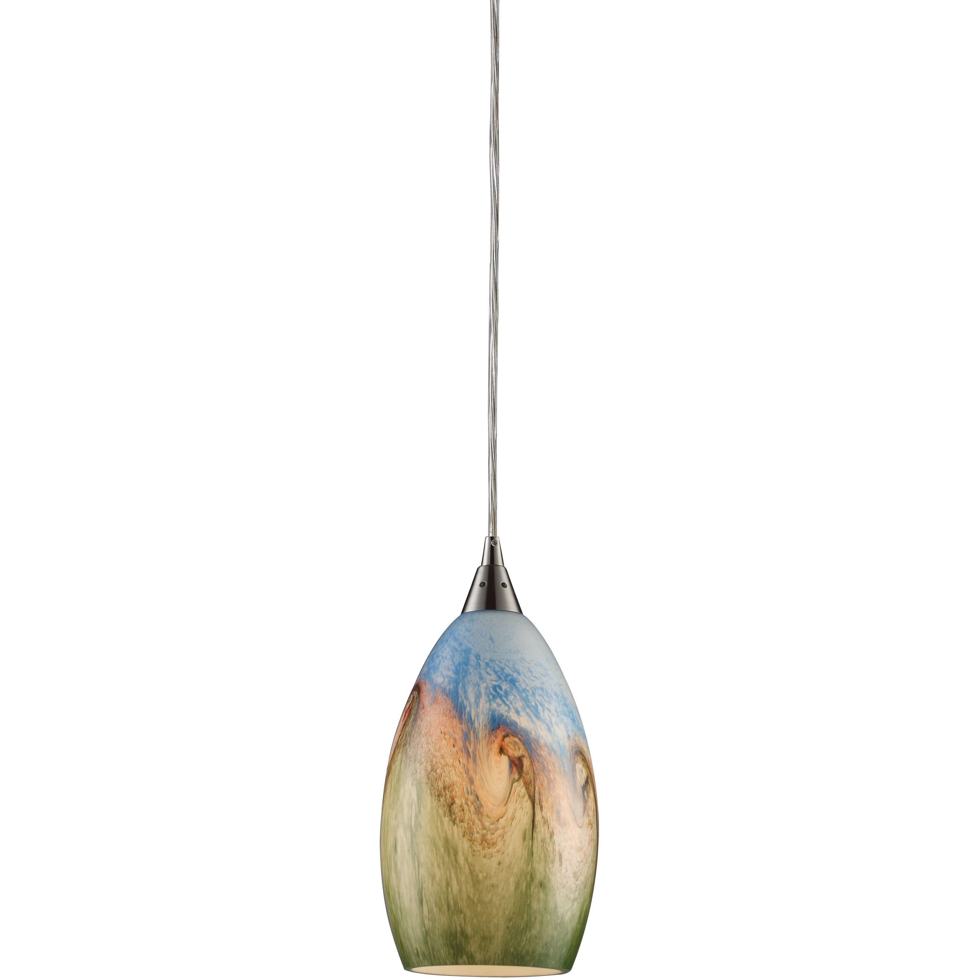 Geologic 1 Light 6 inch Satin Nickel Mini Pendant Ceiling Light