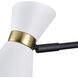 Taran 10.5 inch 60.00 watt Matte White with Black and Aged Brass Swing Arm Sconce Wall Light