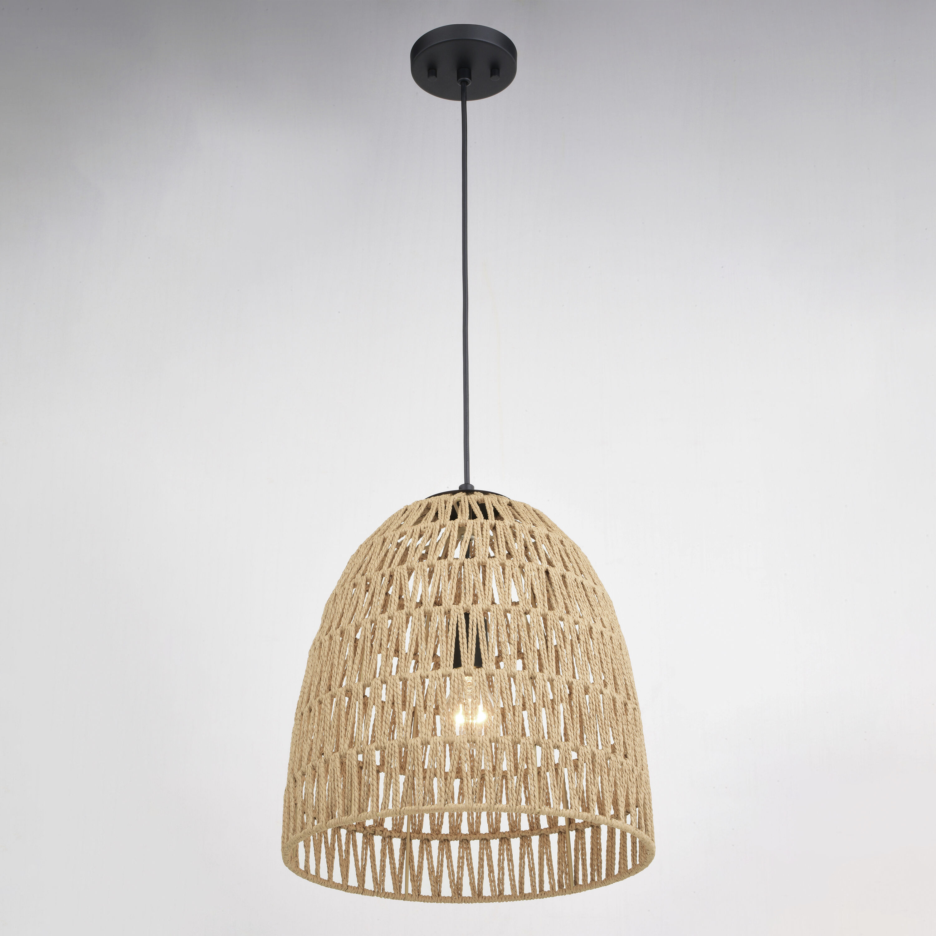 Nassau LED 14 inch Matte Black Pendant Ceiling Light