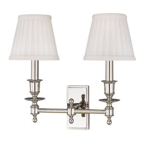 Ludlow 2 Light 14 inch Polished Nickel Wall Sconce Wall Light