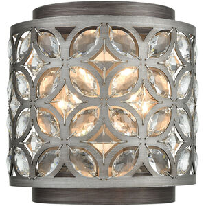 Barclay 2 Light 8 inch Weathered Zinc with Matte Silver Sconce Wall Light