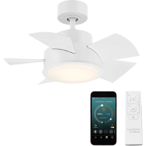 Vox 26 inch Matte White Downrod Ceiling Fan in 3500K