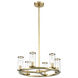 Revolve 6 Light 18.63 inch Natural Brass Chandelier Ceiling Light