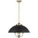 Monterey 4 Light 22 inch Matte Black and Warm Brass Pendant Ceiling Light in Matte Black with Warm Brass