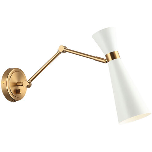 Blaze Wall Sconce Wall Light in Aged Gold Brass and White