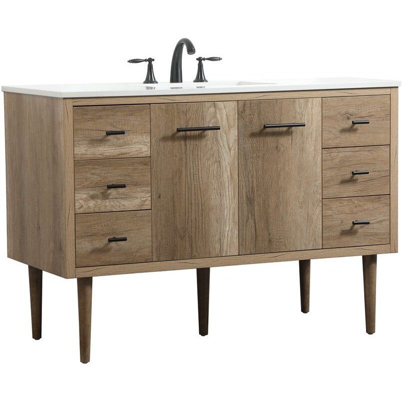 Cyrus 48 X 22 X 34 inch Natural Oak Vanity Sink Set