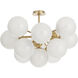 Shine 13 Light 33.75 inch Natural Brass Flush Mount Ceiling Light in Swirl Glass