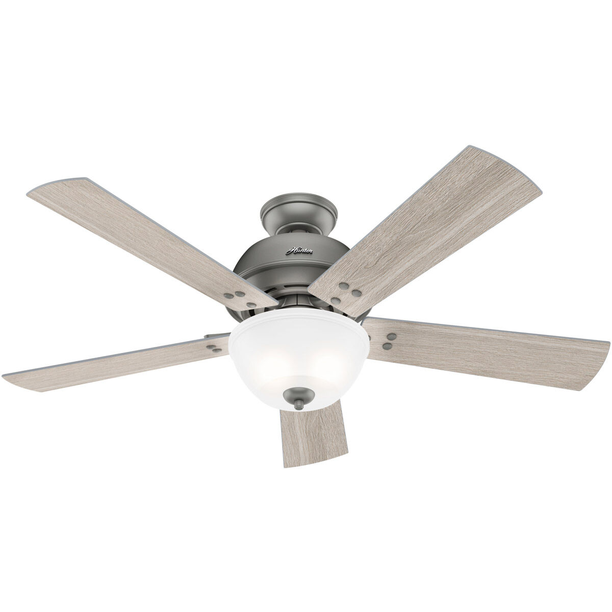 Highdale 52 inch Matte Silver with Light Gray Oak Blades Ceiling Fan