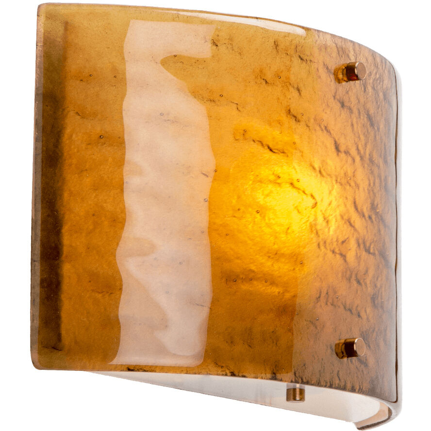 Textured Glass 1 Light 11.4 inch Matte Black Cover Sconce Wall Light in Ivory Wisp, Round