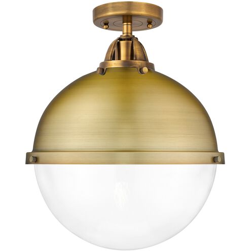 Nouveau 2 Hampden 1 Light 12.88 inch Brushed Brass Semi-Flush Mount Ceiling Light in Clear Glass