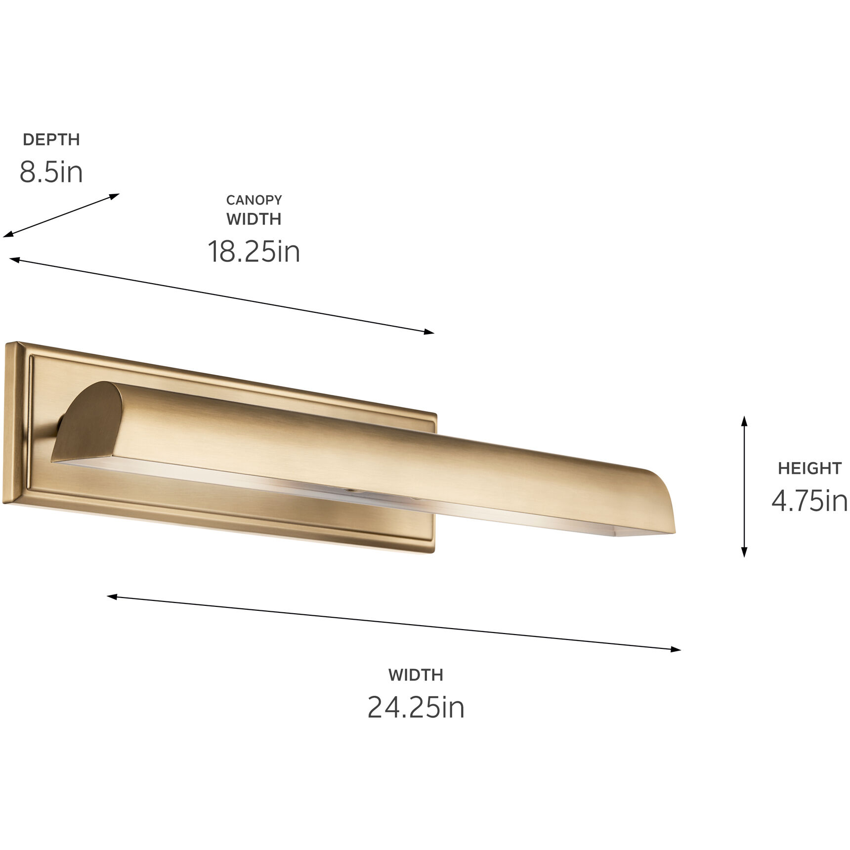 Carston 26 watt 24.25 inch Champagne Bronze Picture Light Wall Light